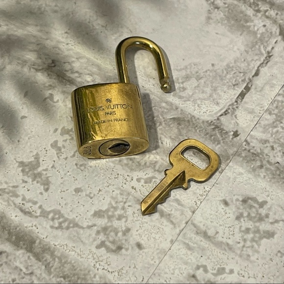 LOUIS VUITTON Brass Lock Numbered with Matching Number Key Set - Picture 3 of 4